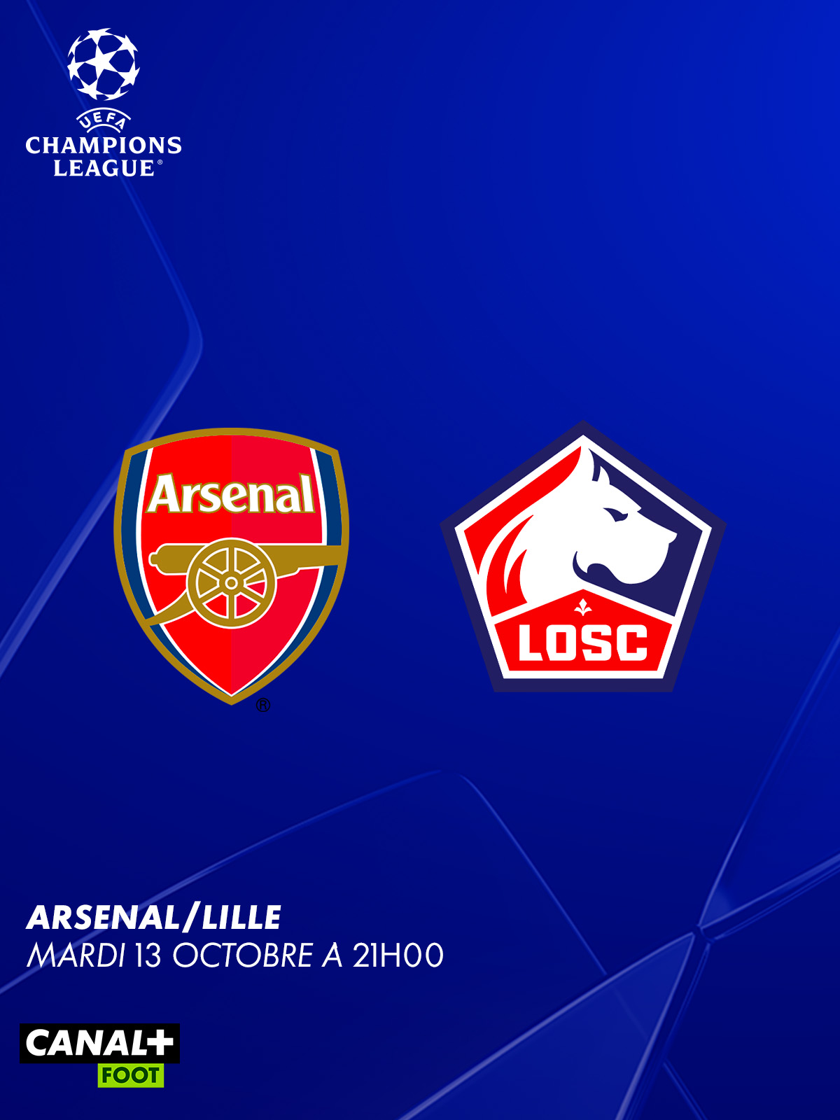 Football - Arsenal - Lille - Ligue des Champions, 2e journée - mardi 13 octobre, 21h00
