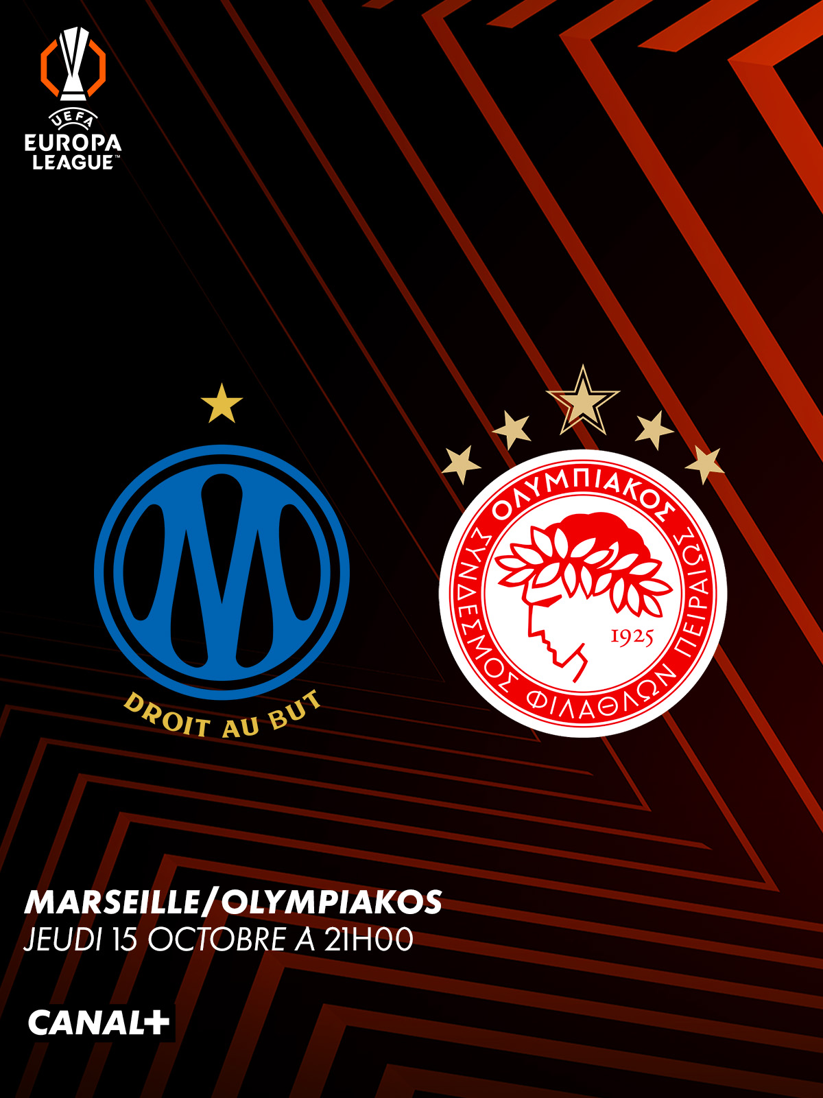 Football - Marseille - Olympiakos - Ligue Europa, 2e journée - jeudi 15 octobre, 21h00